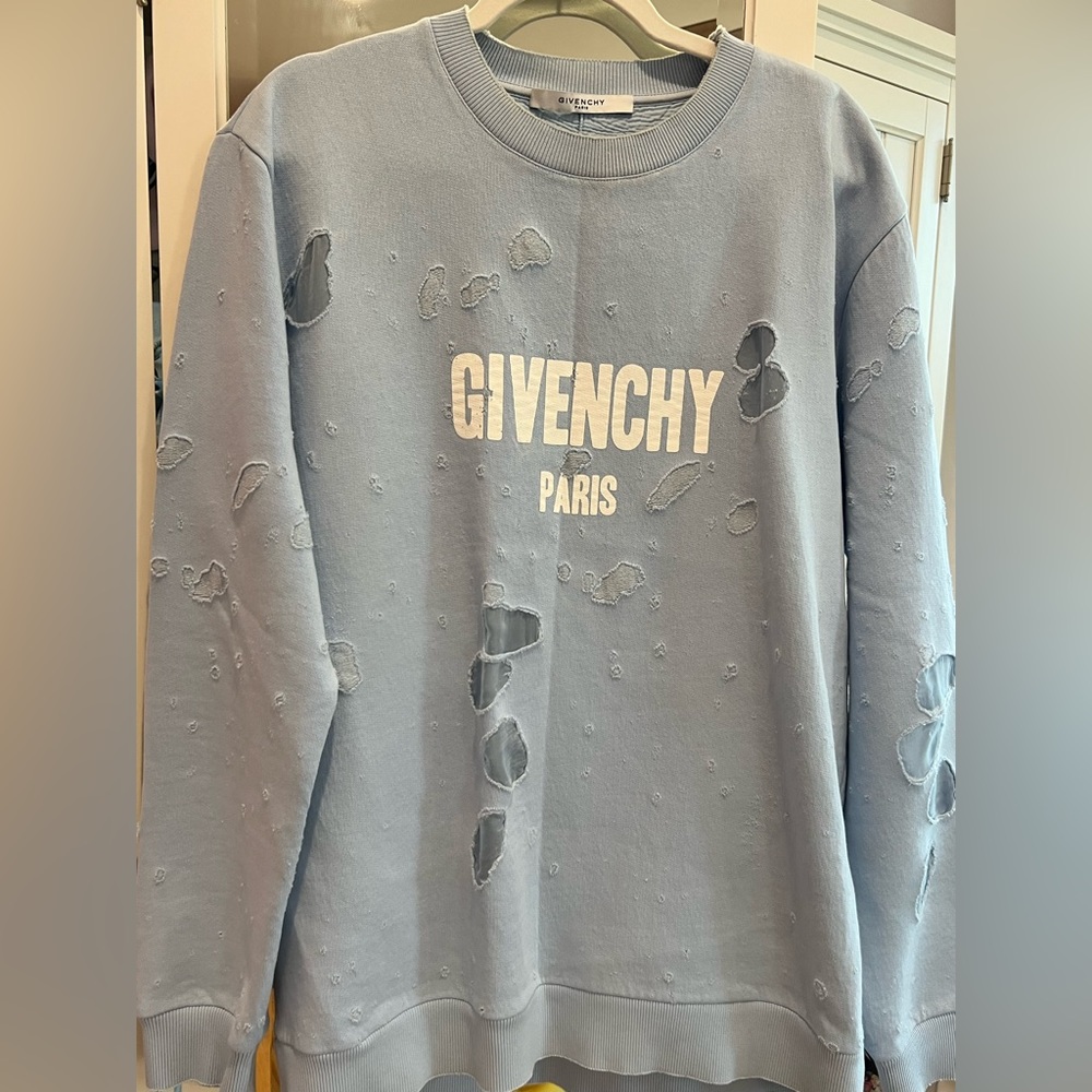 Givenchy Destroyed Logo Crew-Neck